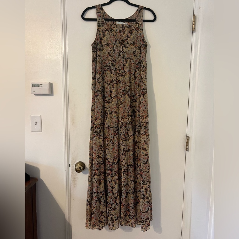 KIMCHI BLUE Floral Maxi Dress size XS short slip attached (E118)